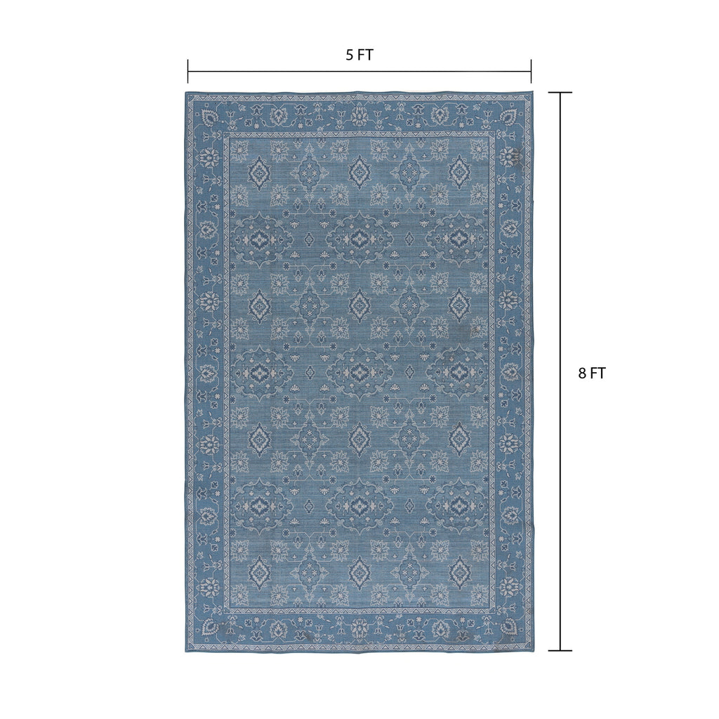  Blue Lillian Dainty Persian Area Rug, 5'x8'