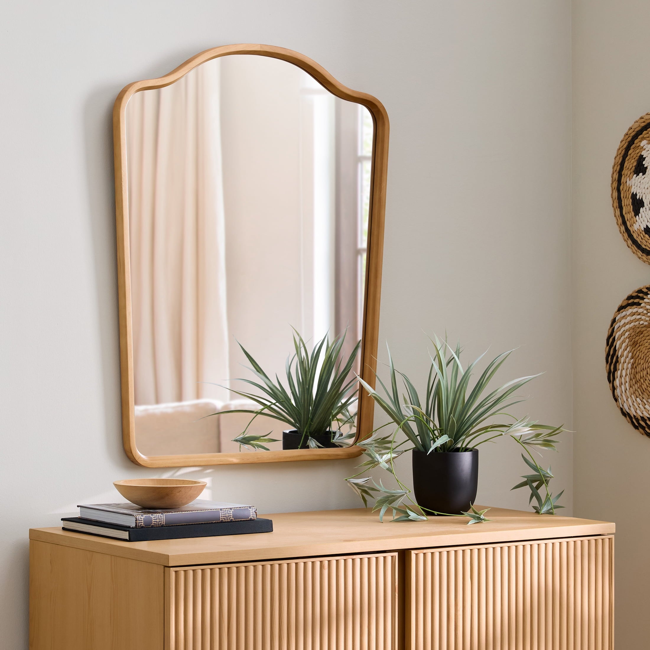  French Heritage 23x30 Natural Large Wall Mirror for Living Room