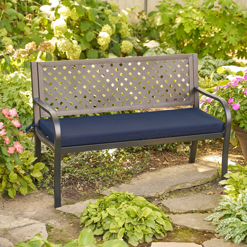  48" x 18" Premium Outdoor Bench Seat Cushion, 1-Piece, Navy