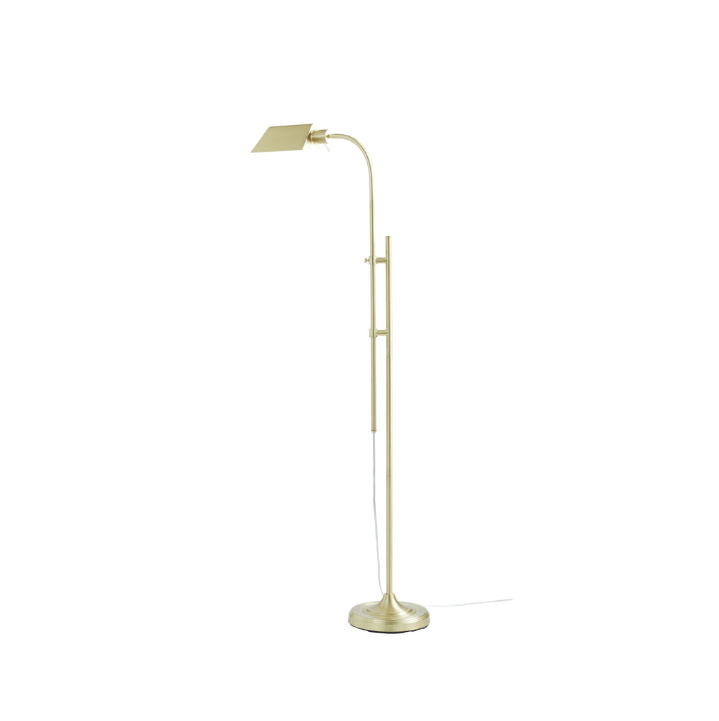  1-Light Modern Adjustable Brass Floor Lamp Gold