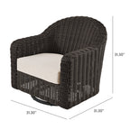 Bellamy Outdoor Motion Chair, Dark Brown Wicker with Cream Cushion