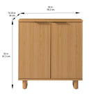  Lillian Fluted Accent Cabinet, Natural Pine Finish