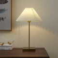  21" Gold Brass Pleated Shade Table Lamp