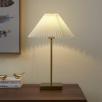  21" Gold Brass Pleated Shade Table Lamp