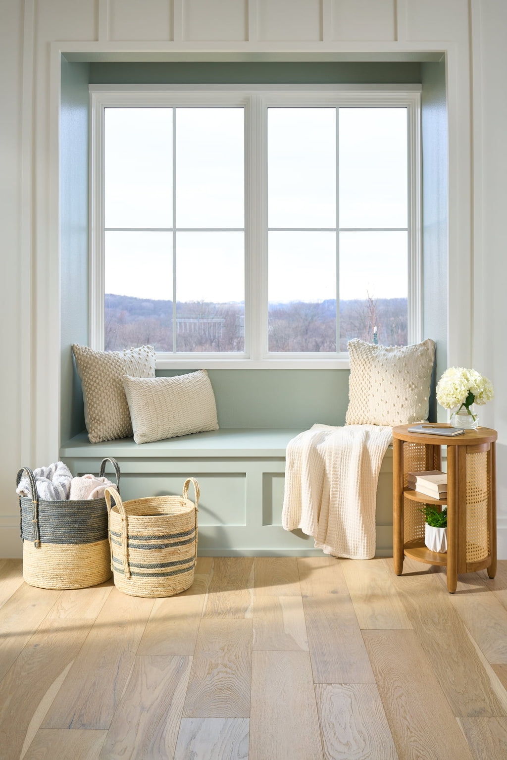  Springwood Caning Side Table, Light Honey Finish