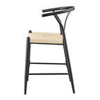  Springwood Wishbone Metal Counter Bar Stool, 2 Pack, Black Color for Indoor