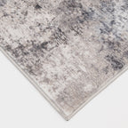  5' x7' Grey Beige Abstract Machine Washable Faux Fur Indoor Area Rug