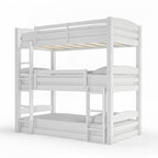  Tristan Kids' Convertible Triple Bunk Bed, Twin Over Twin Over Twin, White