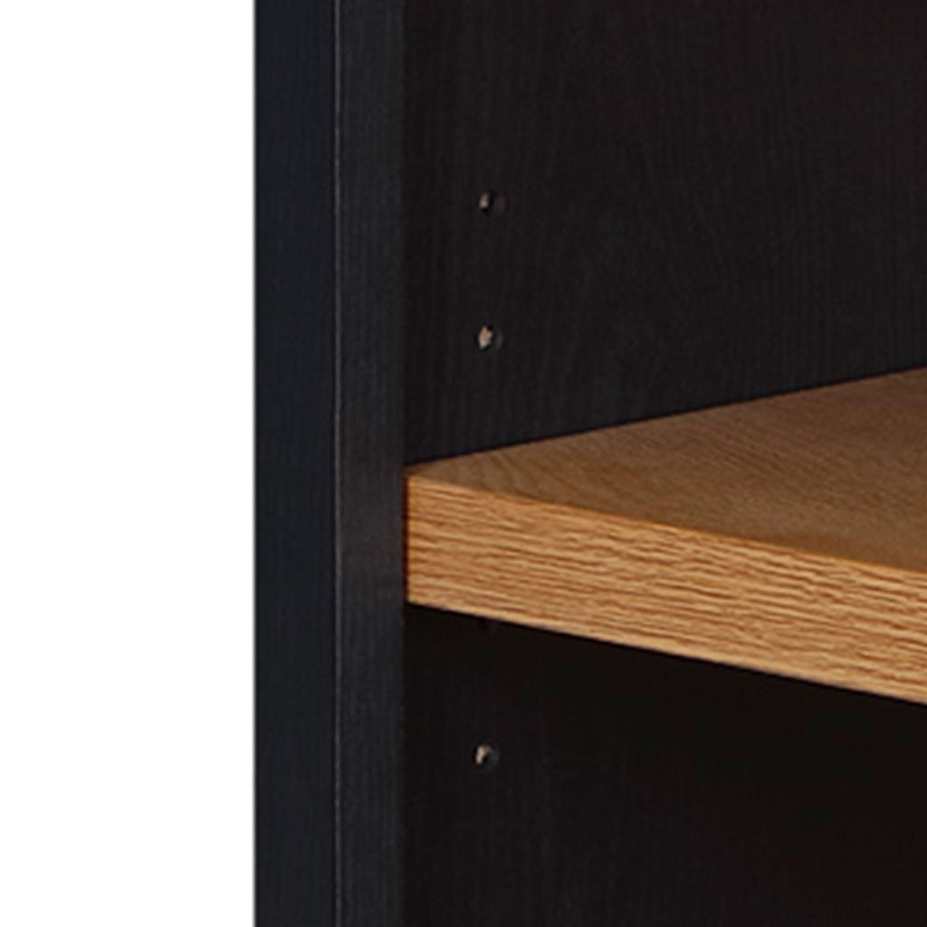  Juliet Open Arch Bookcase, Rich Black and Light Honey