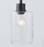  63.5 in 3 Light Contemporary Black Floor Lamp Clear Glass