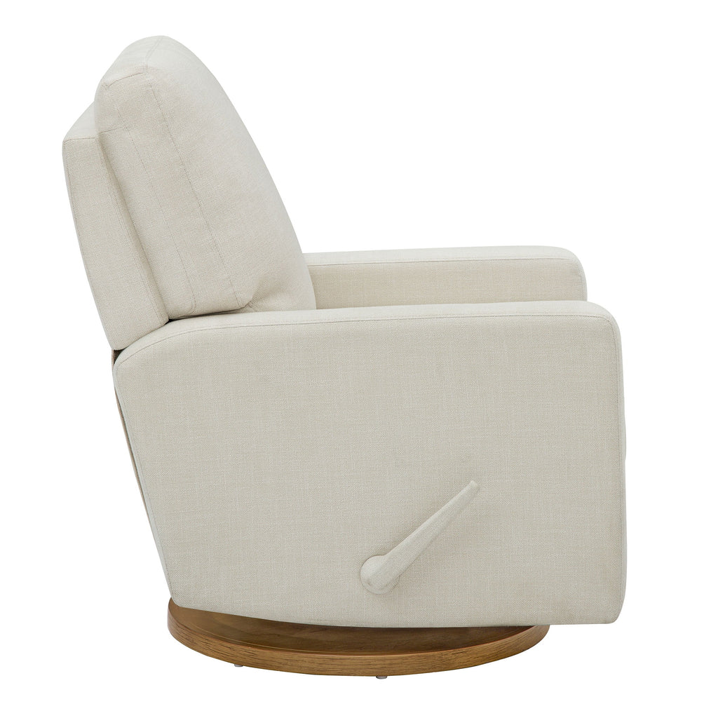  Modern Farmhouse Swivel Glider Recliner, Cream Linen