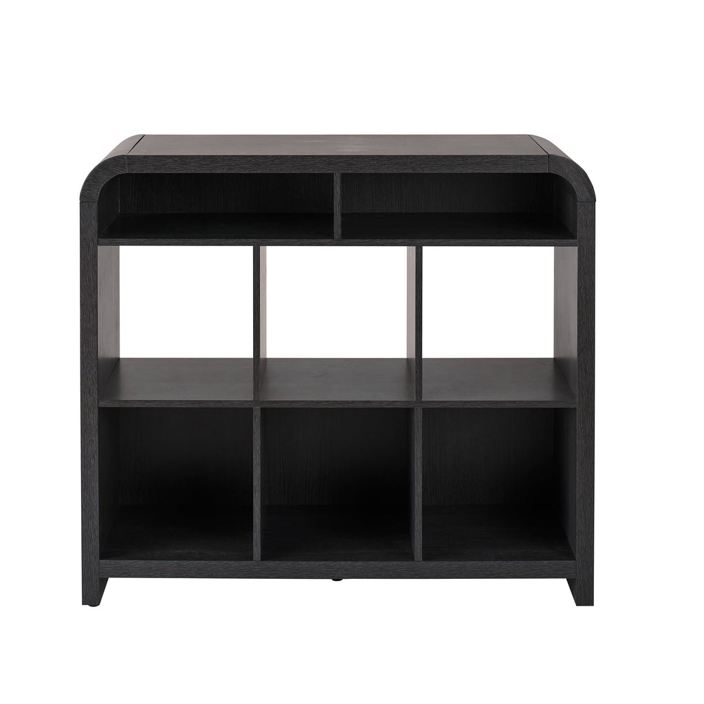  Juliet 6 Cube Storage Organizer, Black Finish