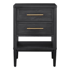 (2 pack)  Oaklee 2-Drawer Nightstand, Charcoal Finish