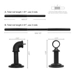  1" Industrial Pipe Single Curtain Rod 42-120" Wrought Iron