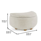  Juliet Modern Boucle Chaise & Storage Ottoman, Pearl
