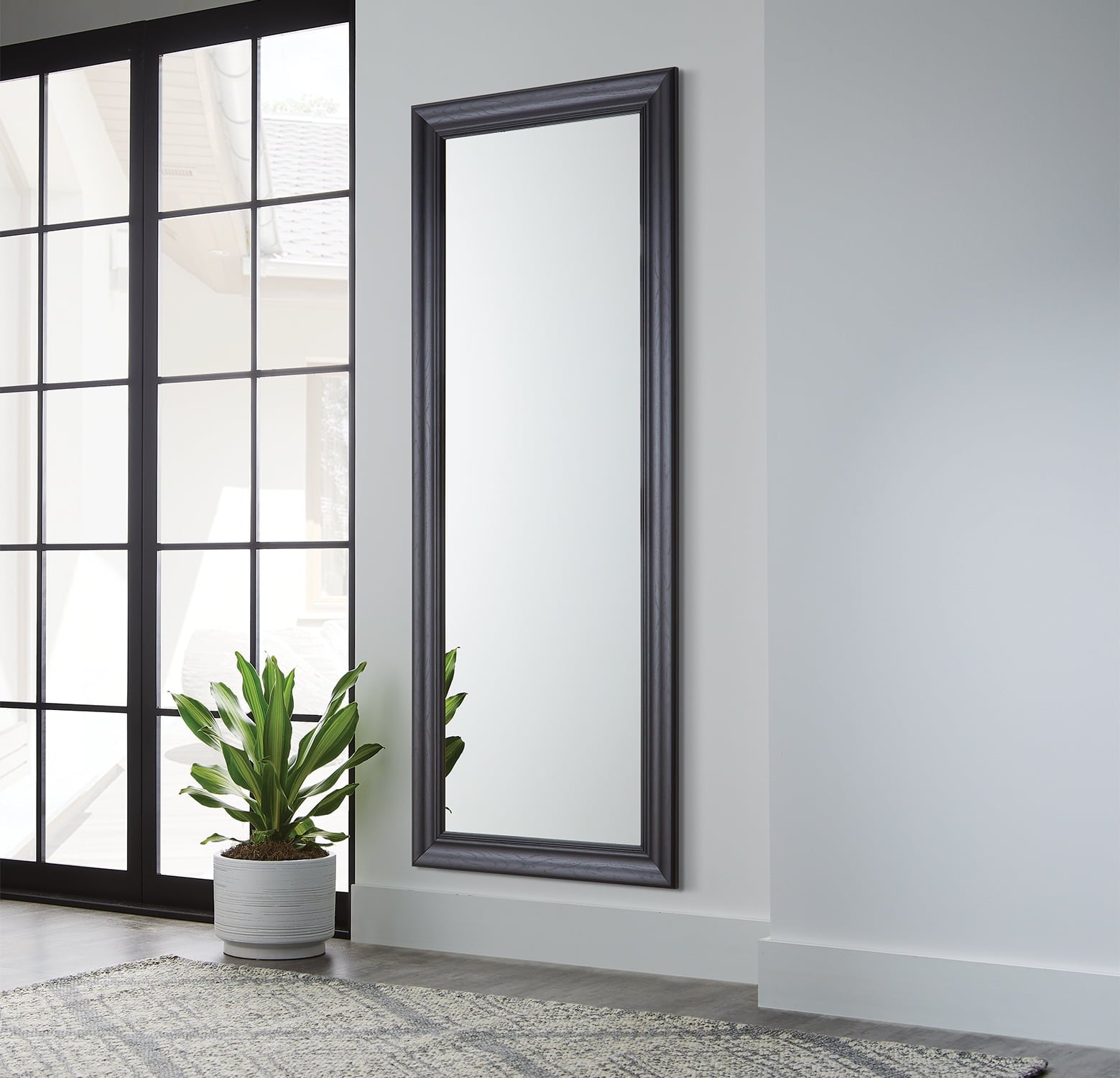  27x70 Black Rectangle Large Full-Length Floor Mirror for Bedroom or Entryway
