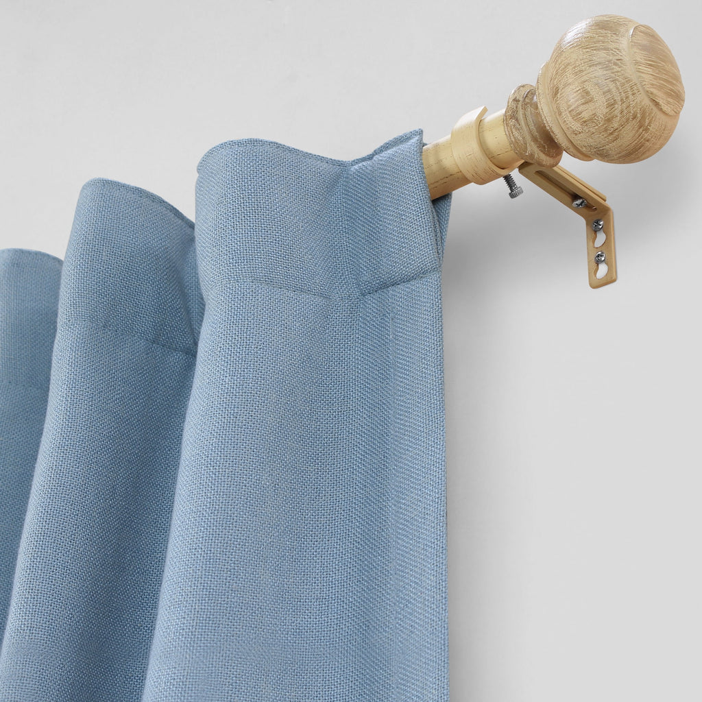  1 in. Natural Wood Poly Single Curtain Rod, 42-120"