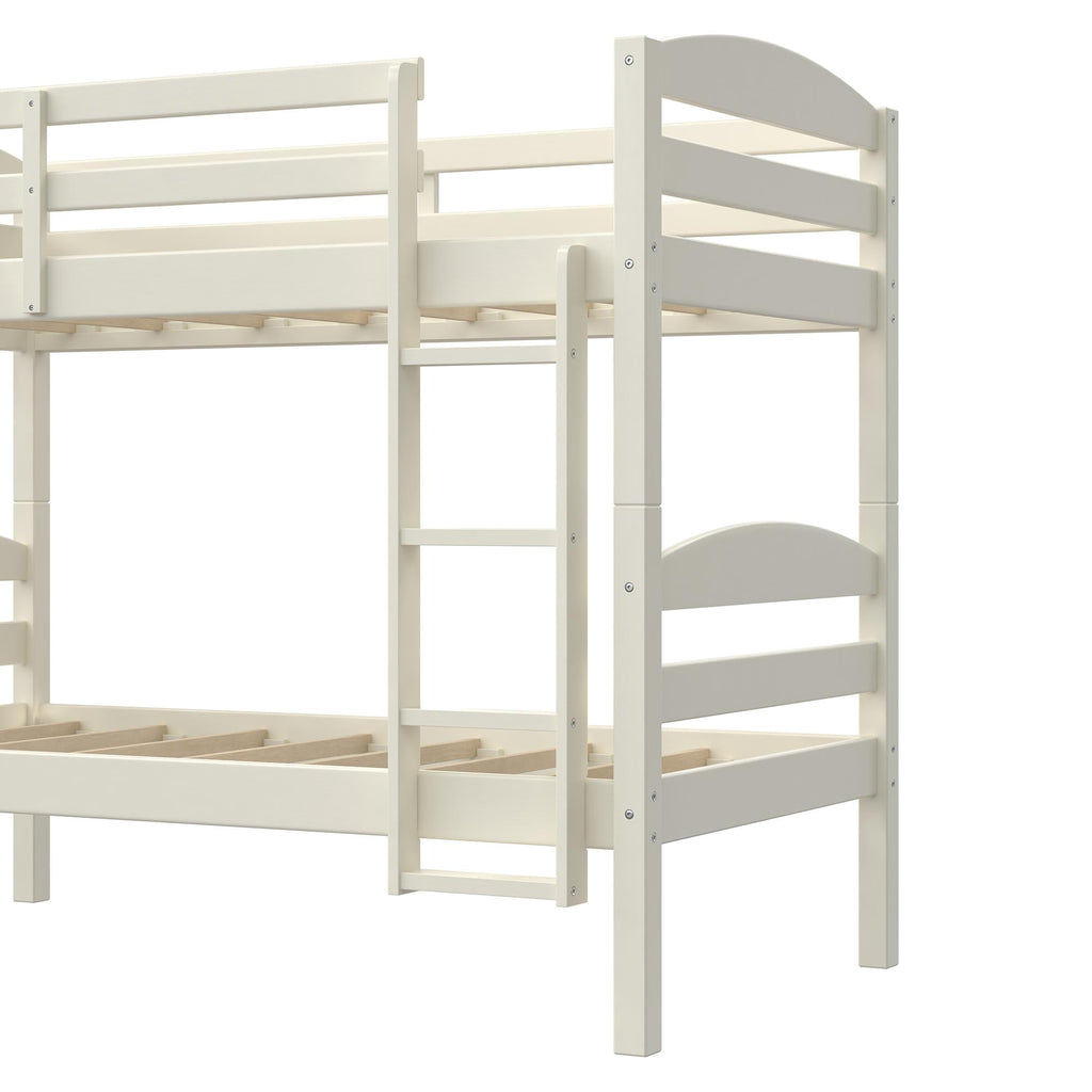  Leighton Solid Wood Twin-over-Twin Convertible Bunk Bed, Vanilla