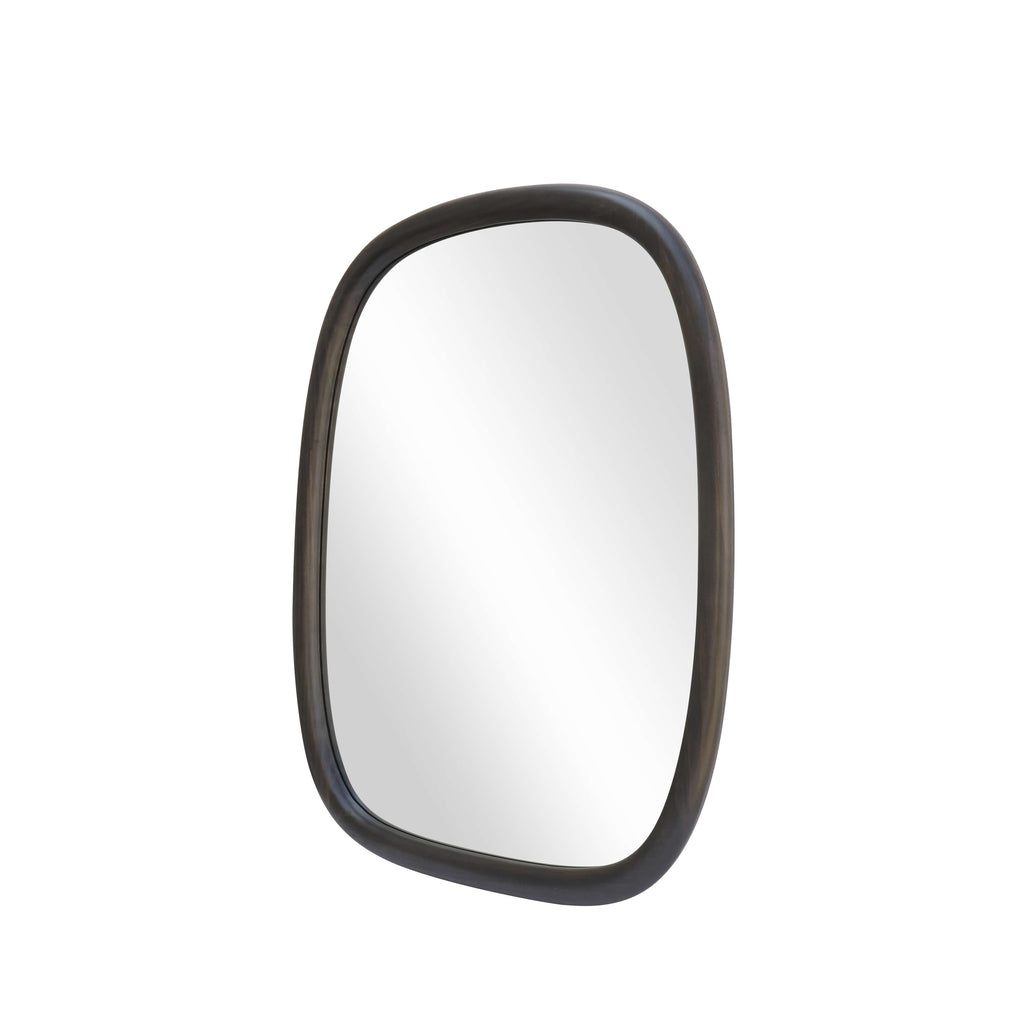  Soft Organic Wood Frame Wall Mirror, 24x30 Inch, Black