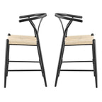  Springwood Wishbone Metal Counter Bar Stool, 2 Pack, Black Color for Indoor