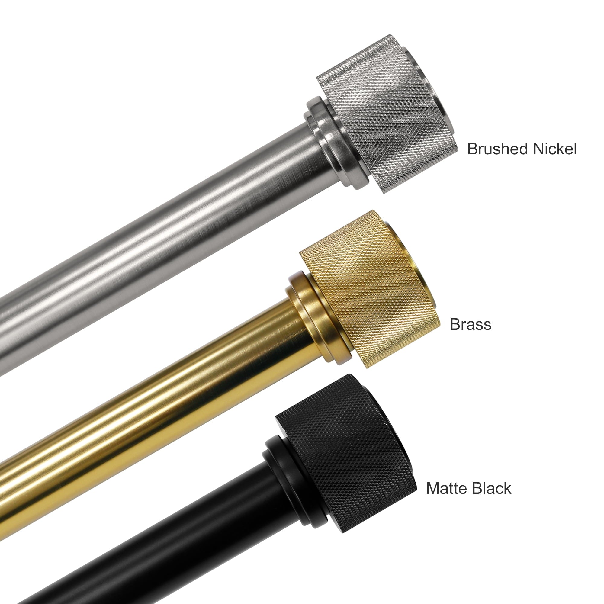  1" Satin Nickel Knurled Cylinder Curtain Rod, 42-120"
