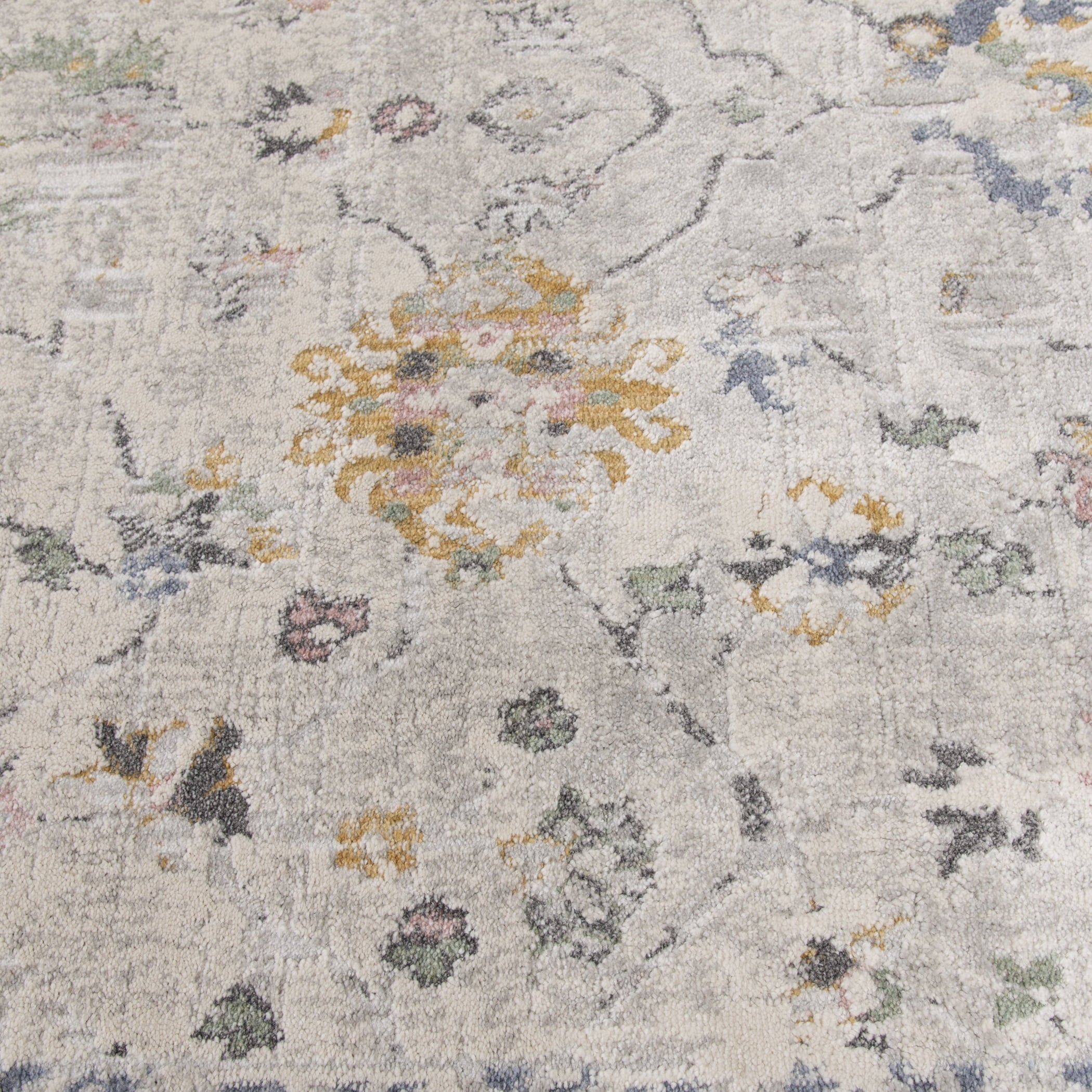  Persian Blooms Silver Indoor Area Rug, 5' x 7'