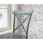  Collin Distressed Dining Chair, Set of 2, Silver Finish