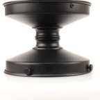  12in Black Metal and Milk Glass Semi Flush Light, Bulb Not Included
