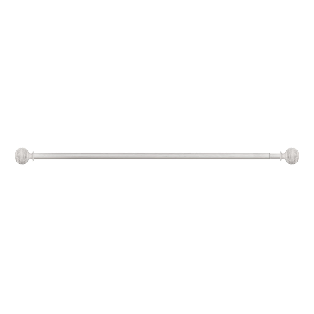  1" Textured Knob Curtain Rod, 42-120", White