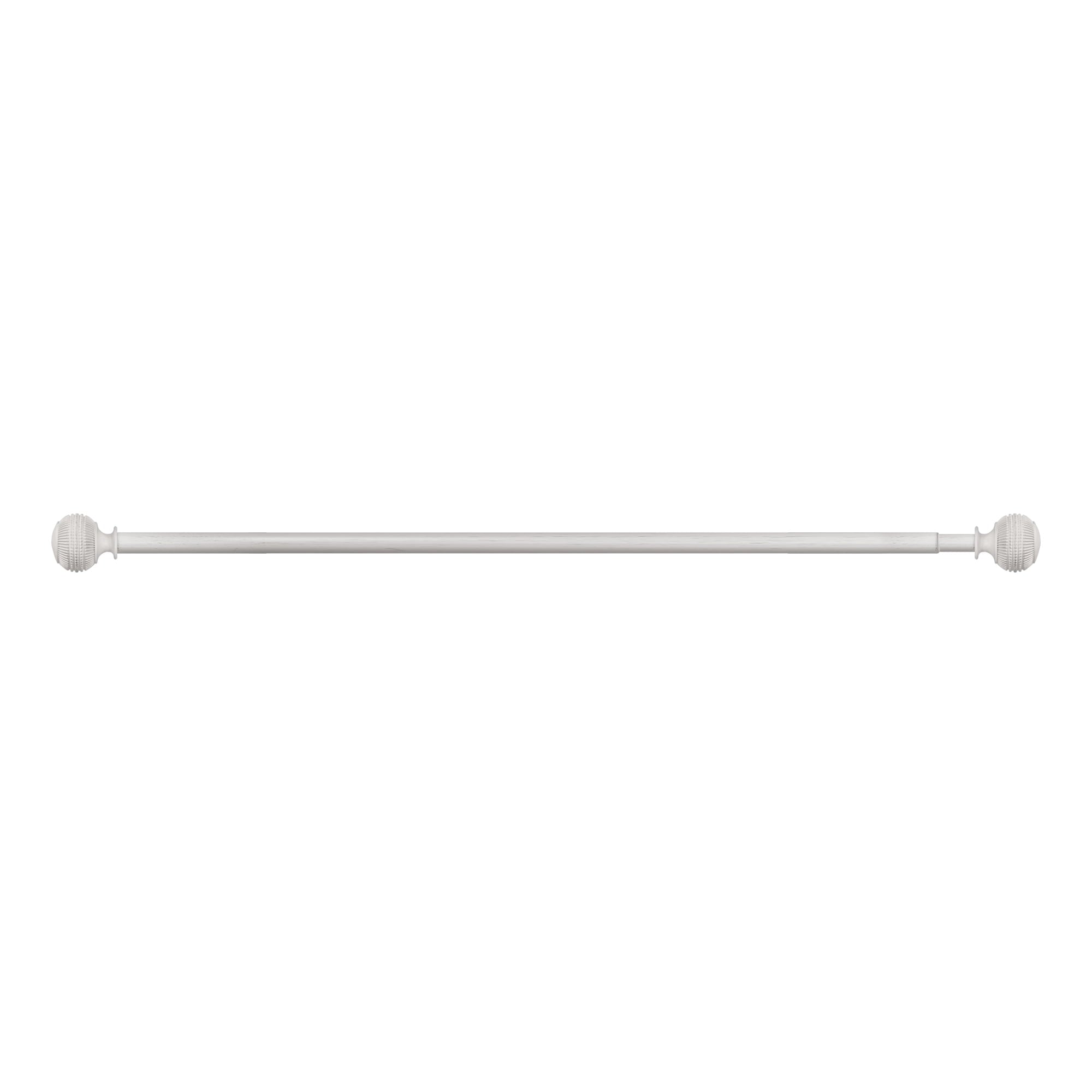  1" Textured Knob Curtain Rod, 42-120", White
