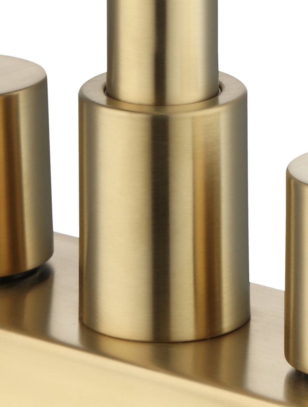  Clean Modern 8" Widespread Brushed Brass Bathroom Faucet with High-Arc Spout