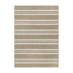  5'x7' Beige Border & Striped Reversible Indoor/Outdoor Rug