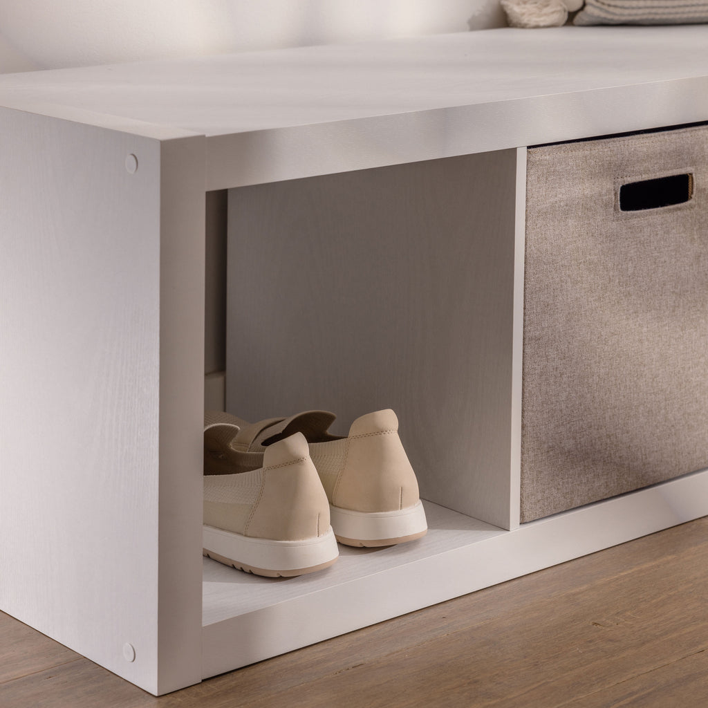  5 Cube Vertical Storage Organizer, White Texture