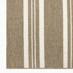  5'x7' Beige Border & Striped Reversible Indoor/Outdoor Rug