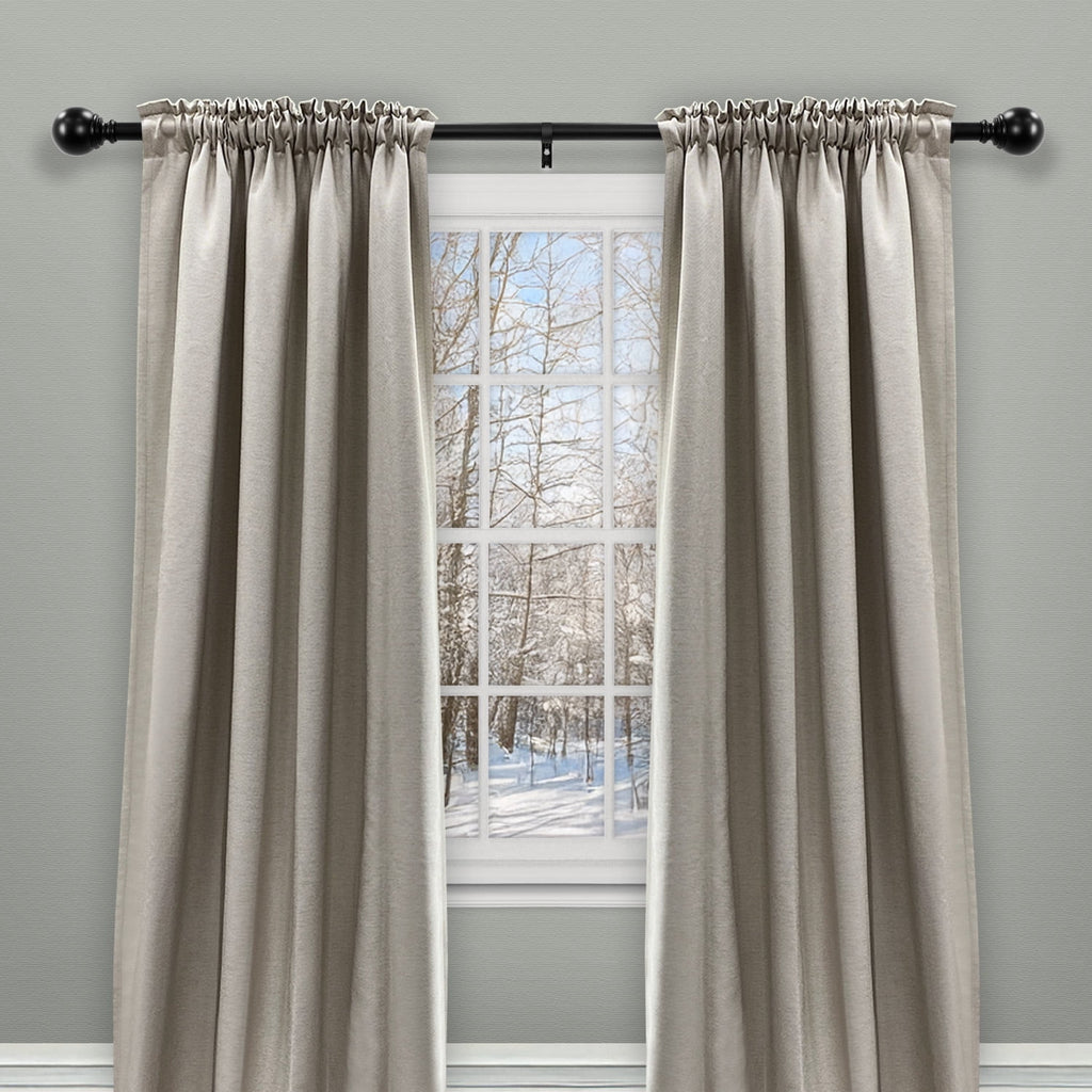  1" Matte Black Metal Ball Single Curtain Rod 32-120"