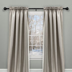  1" Matte Black Metal Ball Single Curtain Rod 32-120"