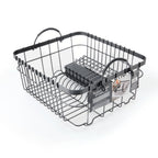  Metal Dish Rack with Caddy, Antique Gray, Best Used for Dish Drying and Sink Organization