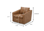  Steele Swivel Accent Chair, Camel Faux Leather