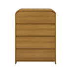  Juliet 4 Drawer Dresser and 2 Nightstands Bedroom Set, Light Honey