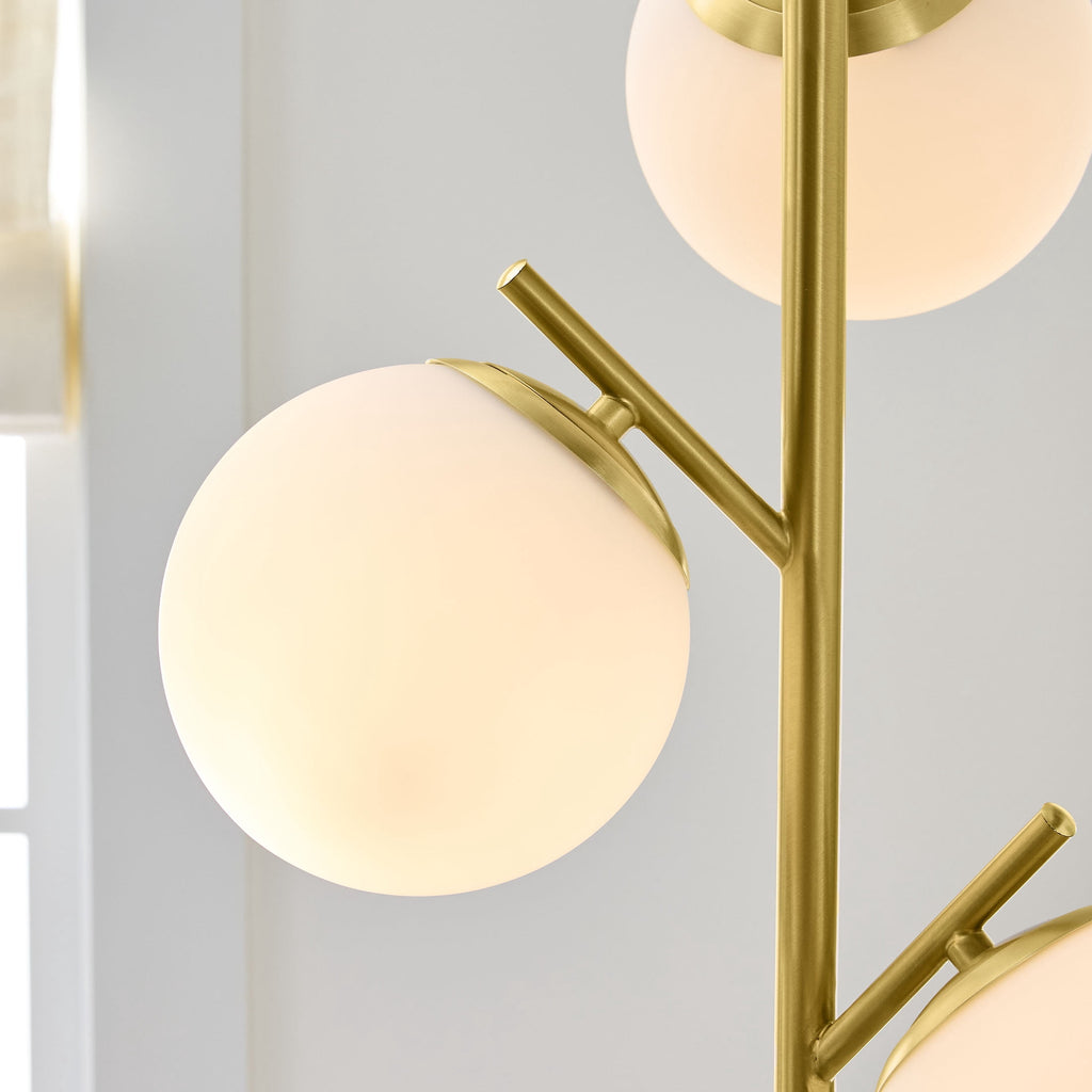  3-Globe Floor Lamp Modern Freestanding Lamp Living Room w/Foot Switch