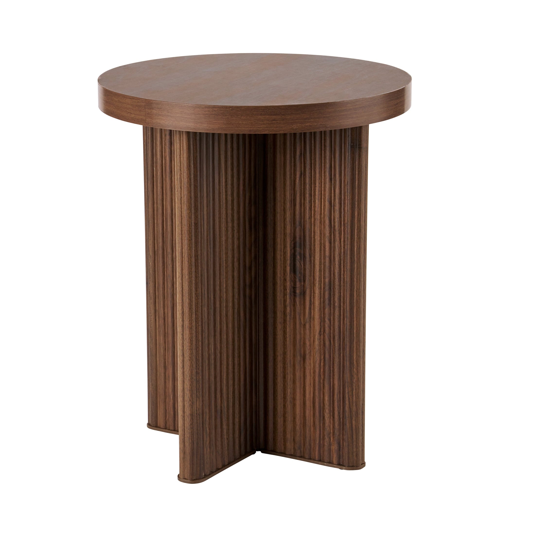  Lillian Fluted End Table, Walnut Finish