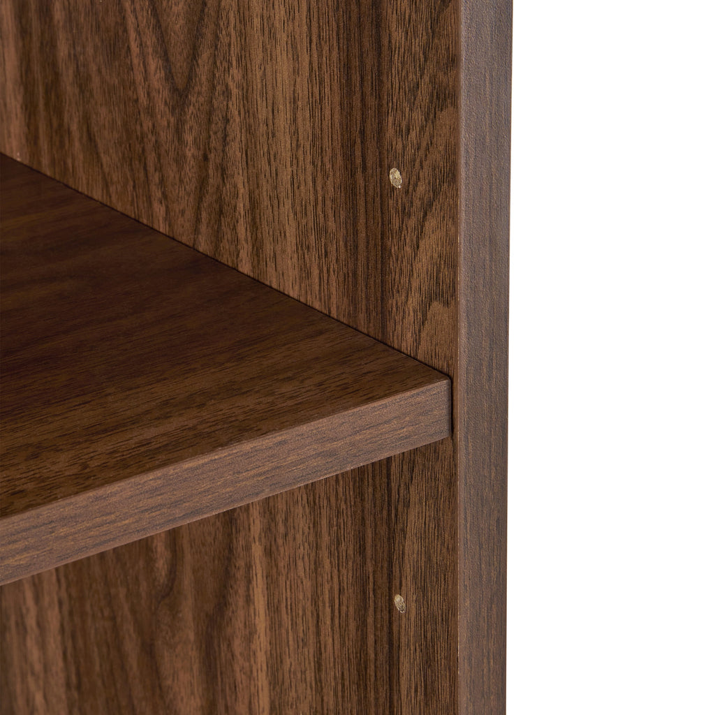  Lillian Fluted Bookcase with Doors, Walnut Finish