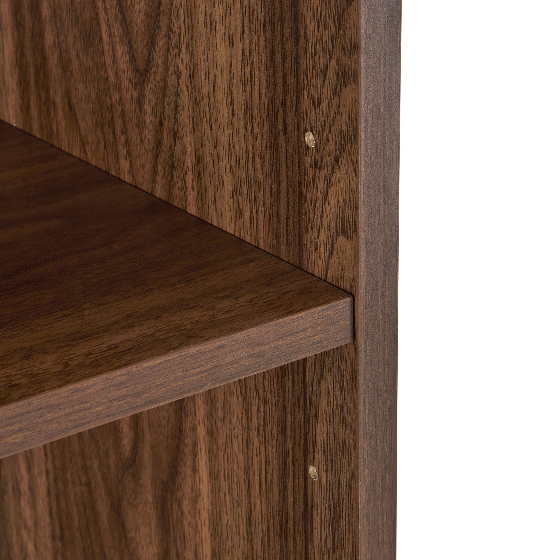  Lillian Fluted Bookcase with Doors, Walnut Finish