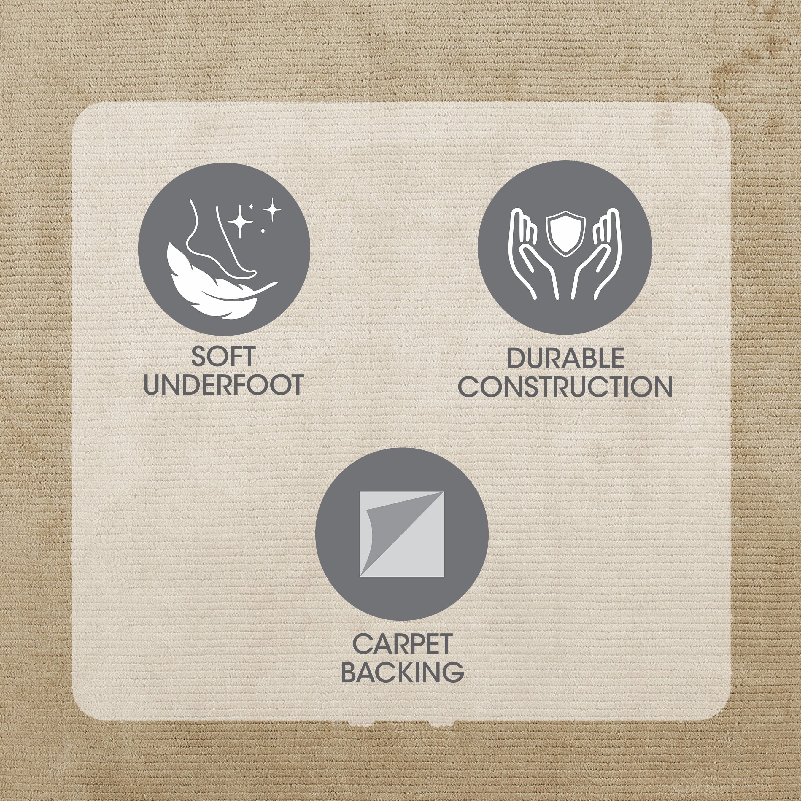  Tan Coleman Tonal Hem 5' x 8' Area Rug