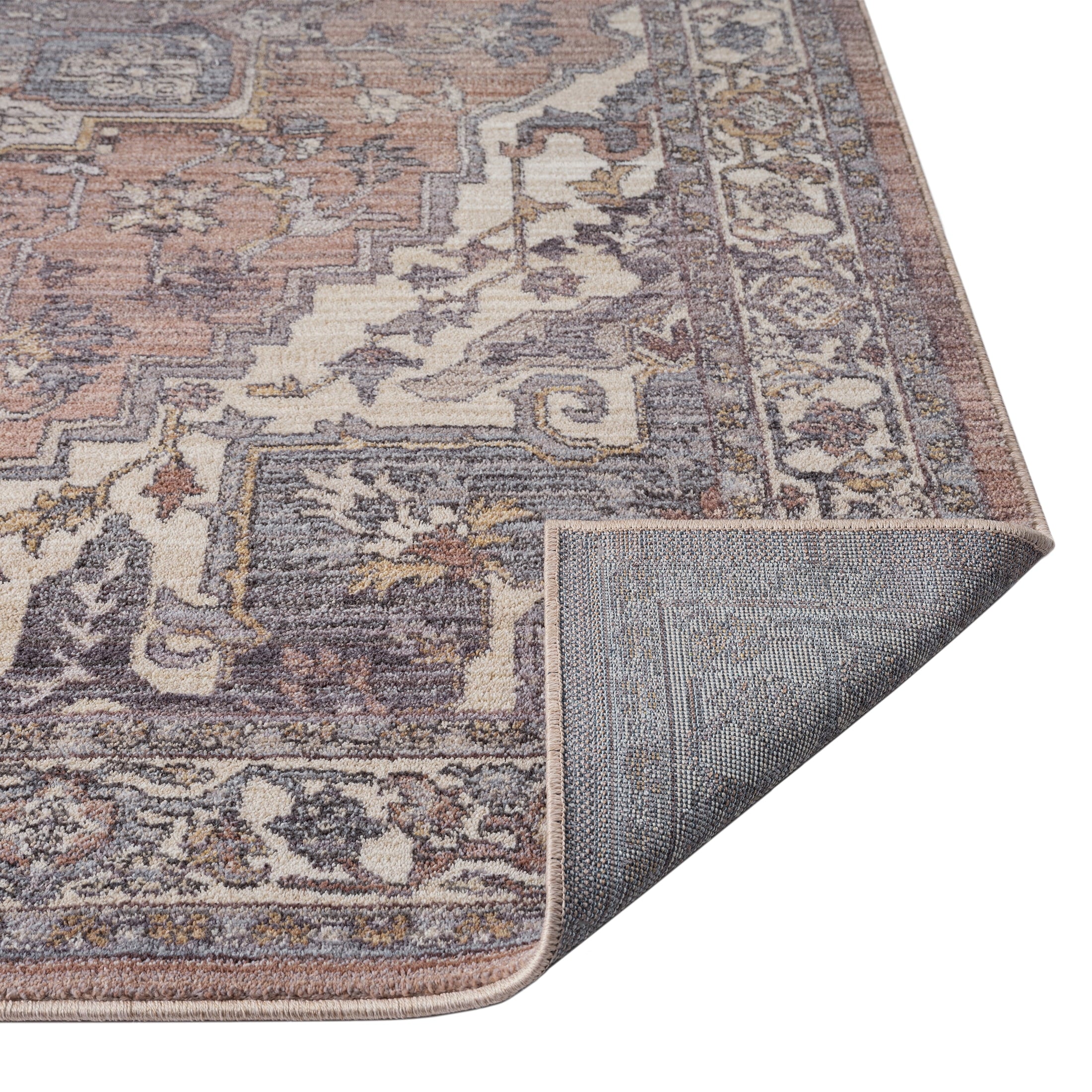  Mauve Persian Medallion Indoor Area Rug, 5' x 7'