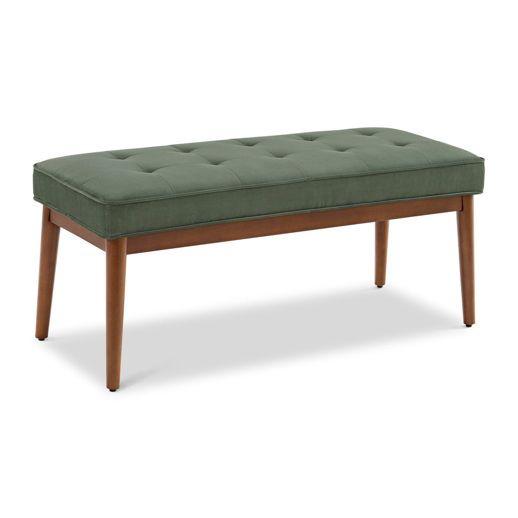  Colton 44" Upholstered Accent Bench, Olive