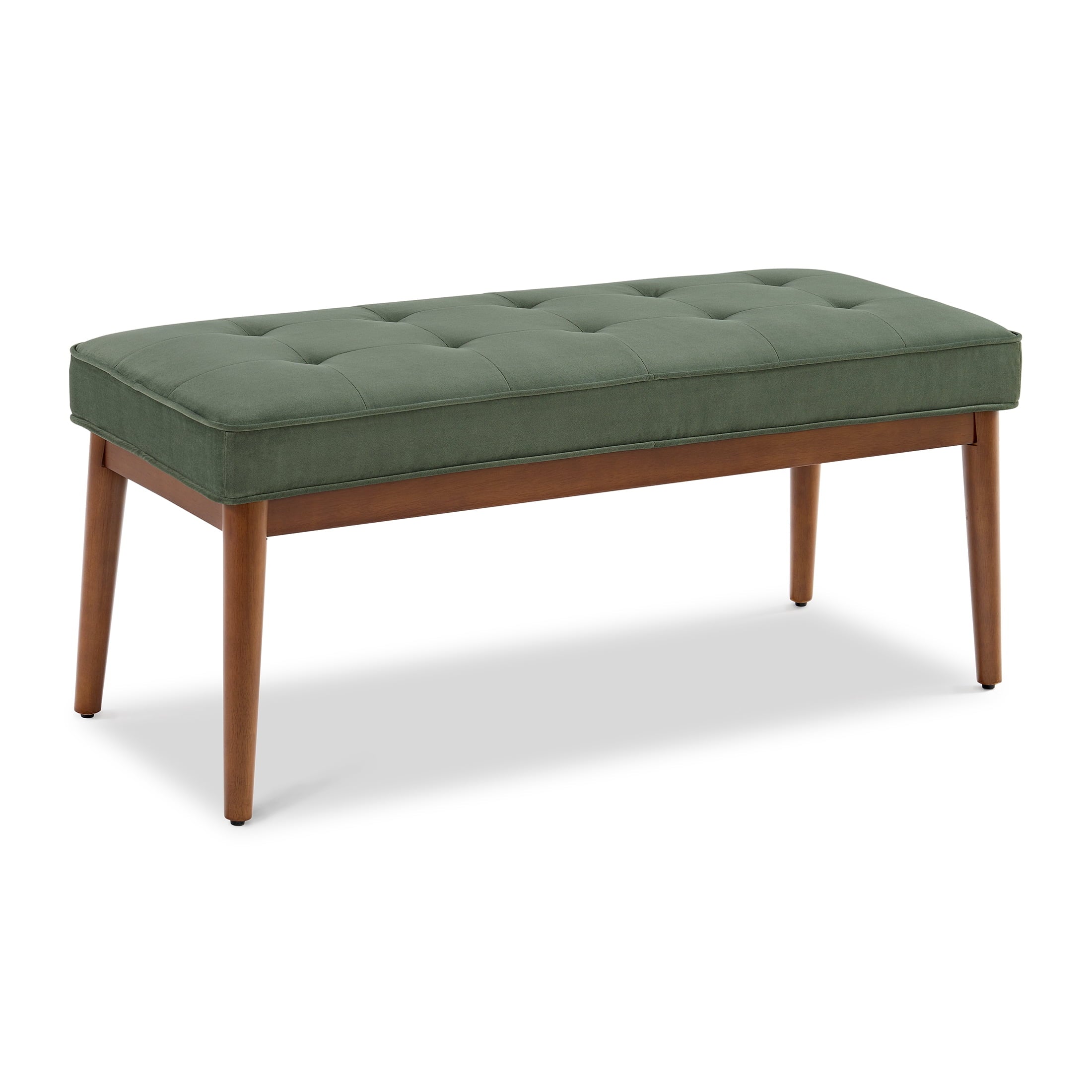  Colton 44" Upholstered Accent Bench, Olive