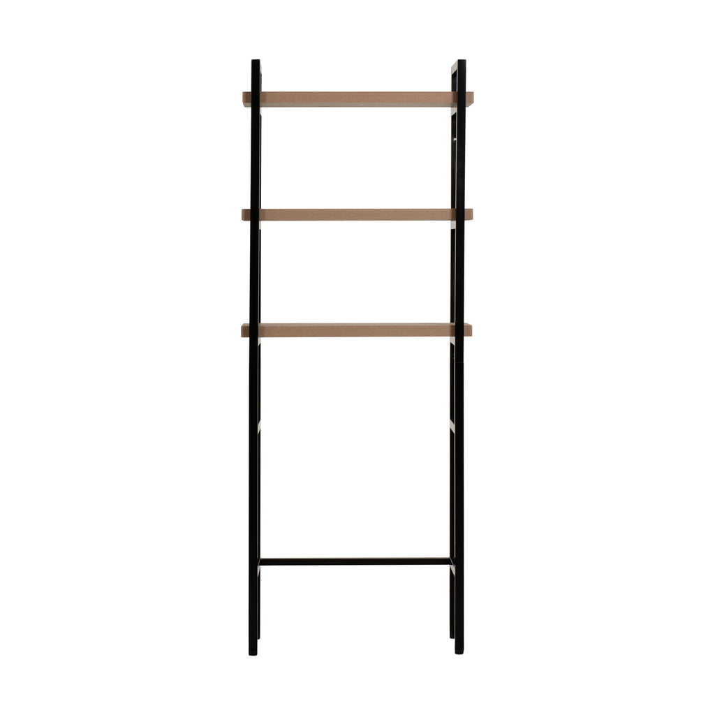  Jace 3-Shelf over-the-Toilet Storage Shelf with Black Frame and Oak Shelves