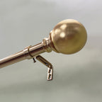  1� Brass Finish Metal Ball Adjustable Curtain Rod 42-120�