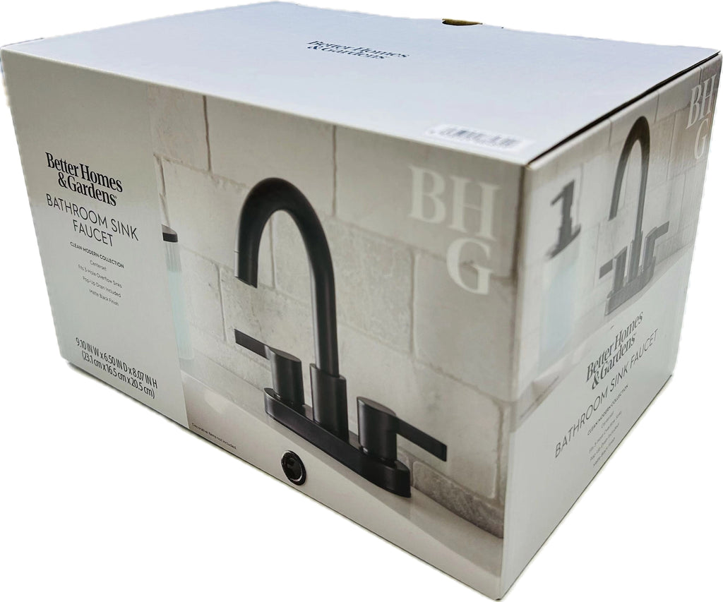  Clean Modern 4" Centerset Bathroom Faucet in Matte Black